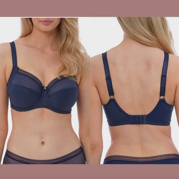 NEW $64 Fantasie [ 32J US ] Fusion Underwire Side Support Bra In Navy Blue #5800 - Picture 1 of 10